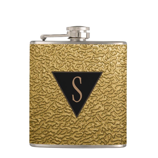 Petaca Oro monogramado texturizado (Anverso)
