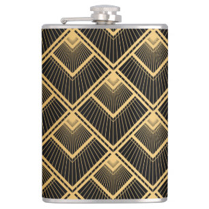 Petaca Oro negro Art Deco: geométrico