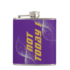 Petaca Oro "¡NO HOY!" con Purpurina plateado en morado |