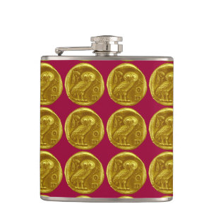 Petaca Oro rojo ANTIQUE OWL
