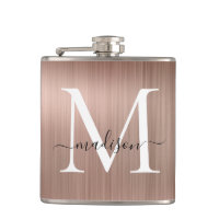 Oro Rosa Monograma Script Acero Inoxidable Metal B