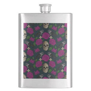 Petaca Oscuro Rosa gótico gótico grisáceo Vines Raven Sku