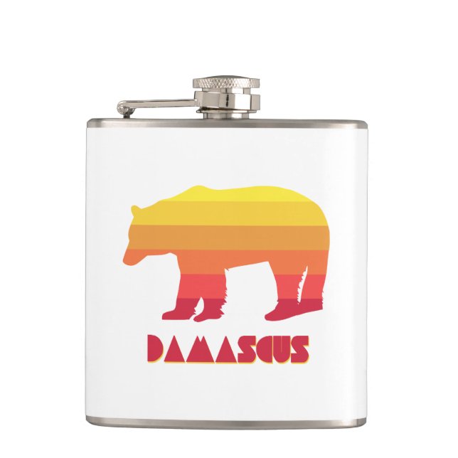 Petaca Oso Arcoíris de Damascus Virginia (Anverso)