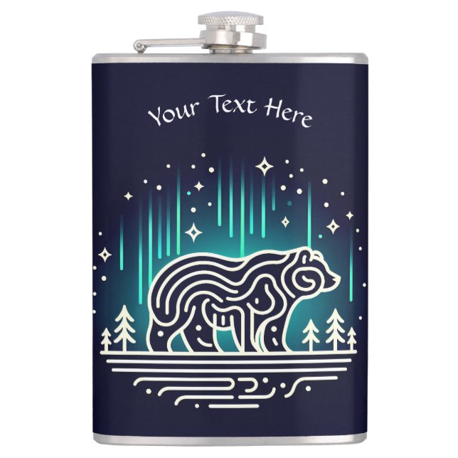 Petaca Oso Bajo Las Luces De Aurora (Anverso)