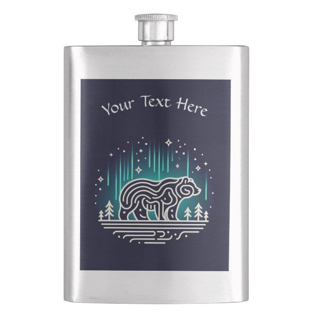 Petaca Oso Bajo Las Luces De Aurora (Anverso)