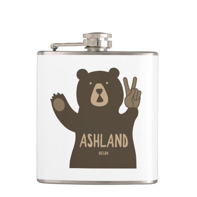 Petaca Oso de la Paz de Ashland Oregon (Anverso)