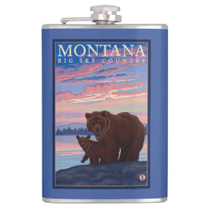 Petaca Oso de MontanaMomma y viaje del vintage de Cub