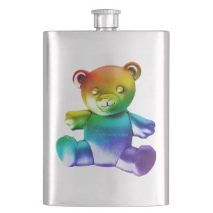 Petaca Oso de peluche de metal cepillado SlipperyJoe's gr
