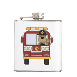 Petaca Oso del coche de bomberos