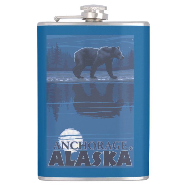 Petaca Oso en claro de luna - Anchorage, Alaska (Anverso)