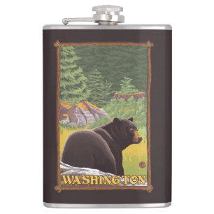 Petaca Oso negro en el bosque - Washington