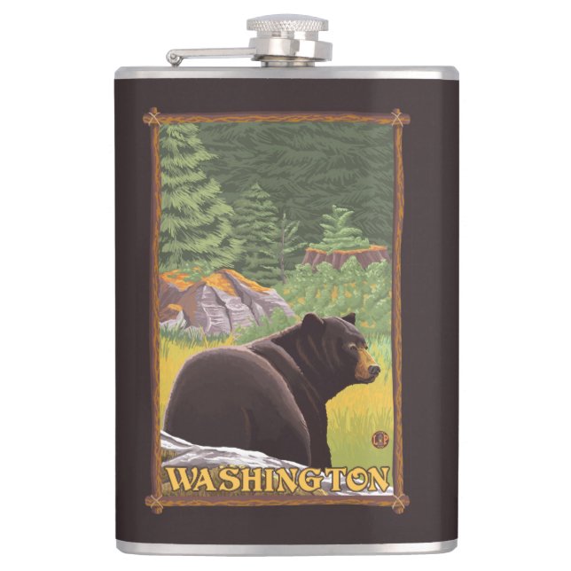 Petaca Oso negro en el bosque - Washington (Anverso)