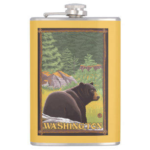 Petaca Oso negro en el bosque - Washington
