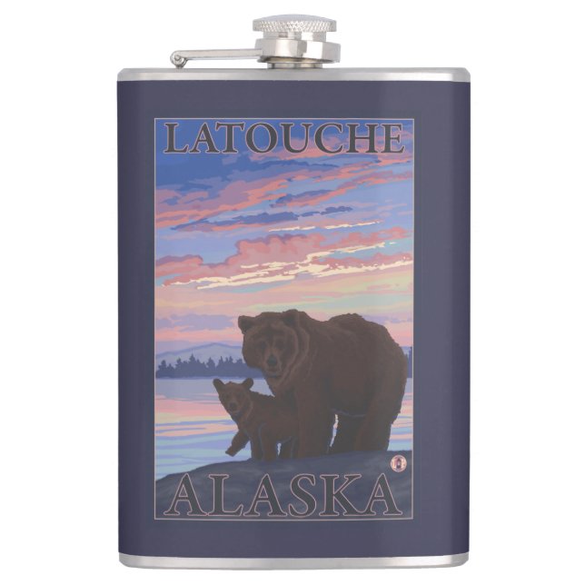 Petaca Oso y Cub - Latouche, Alaska (Anverso)