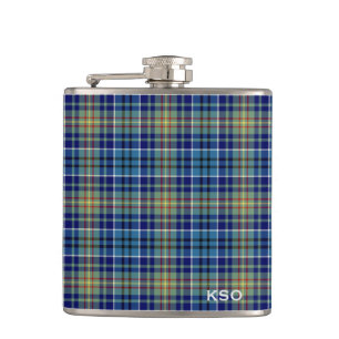 Petaca O'Sullivan Tartan Monogram Blue y Green Plantas