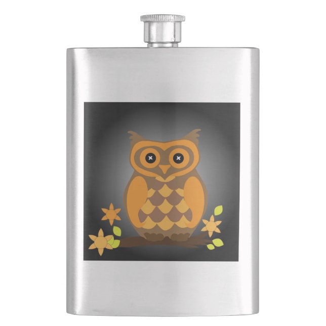 Petaca Otoño Naranja Owl (Anverso)