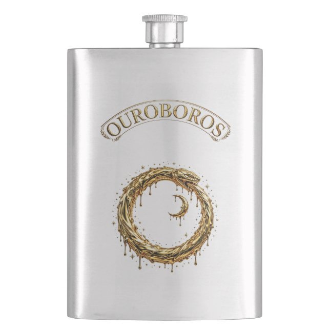 Petaca Ouroboros Dorado (Anverso)