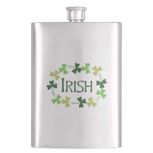 Petaca Oval irlandés de Shamrock (Anverso)