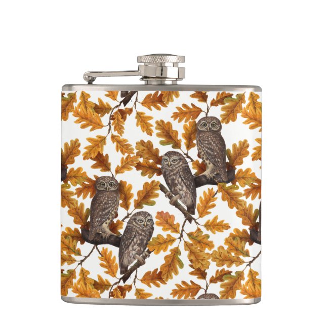 Petaca Ovejas otoñales sobre algodón blanco (Anverso)