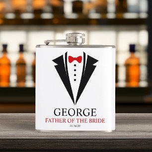 Petaca "Padre de la novia" personalizado de Bow Tie Tuxed