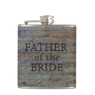Petaca Padre del grano rústico de madera de la boda de la