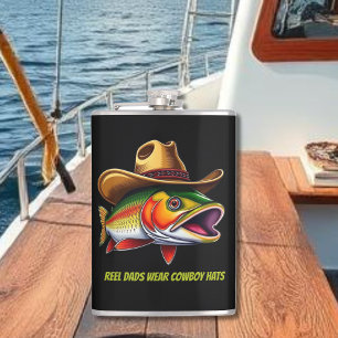 Petaca Padres con peces divertidos que usan un Gorra de v