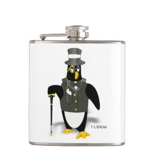 Petaca Padrino de boda del pingüino del smoking que casa