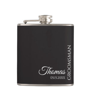 Petaca Padrino Personalizado Mejor Hombre Boda Monograma 