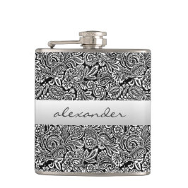 Petaca Padrinos de boda personalizados Paisley florales