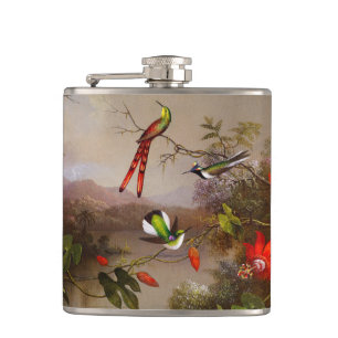Petaca Paisaje tropical con 10 Hummingbirds Heade