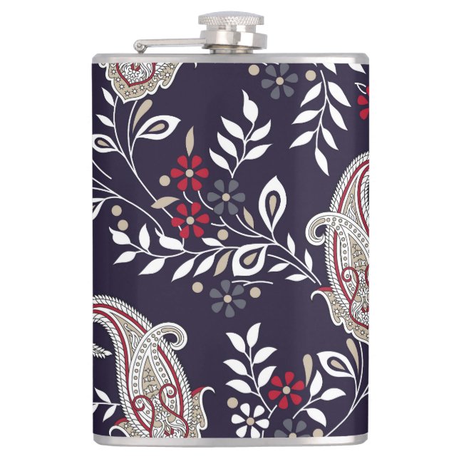 Petaca Paisley tradicional india, patrón sin fisuras. (Anverso)