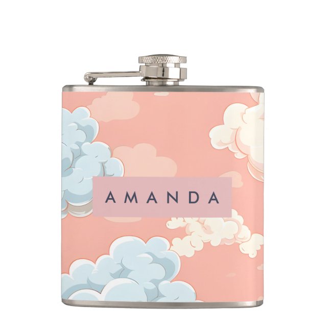 Petaca Panorama de Ensueño de Nubes con Pastel Personaliz (Anverso)