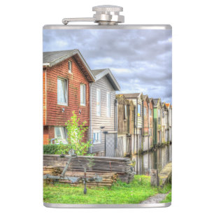 Petaca Panorama Escenario De Buques En El Puerto De Bunga