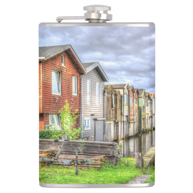 Petaca Panorama Escenario De Buques En El Puerto De Bunga (Anverso)