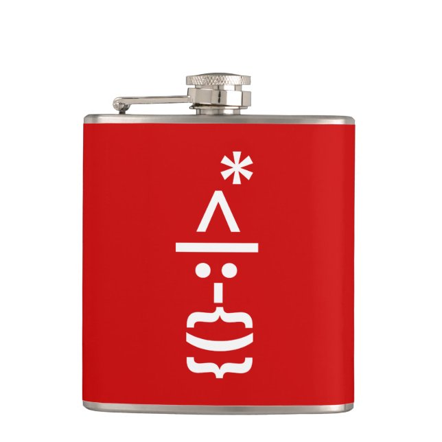 Petaca Papá Noel con emoticonos de Navidades barba (Anverso)
