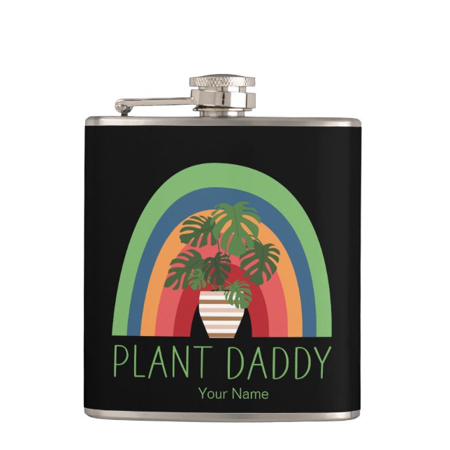 Petaca Papá Planta Boho Jardín Arcoíris Hojas de Monstera (Anverso)