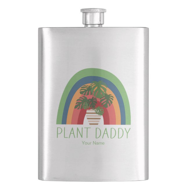 Petaca Papá Planta Boho Jardín Arcoíris Hojas de Monstera (Anverso)