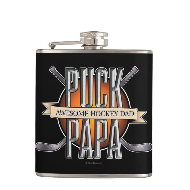 Petaca Papa Puck (papá hockey) (Anverso)