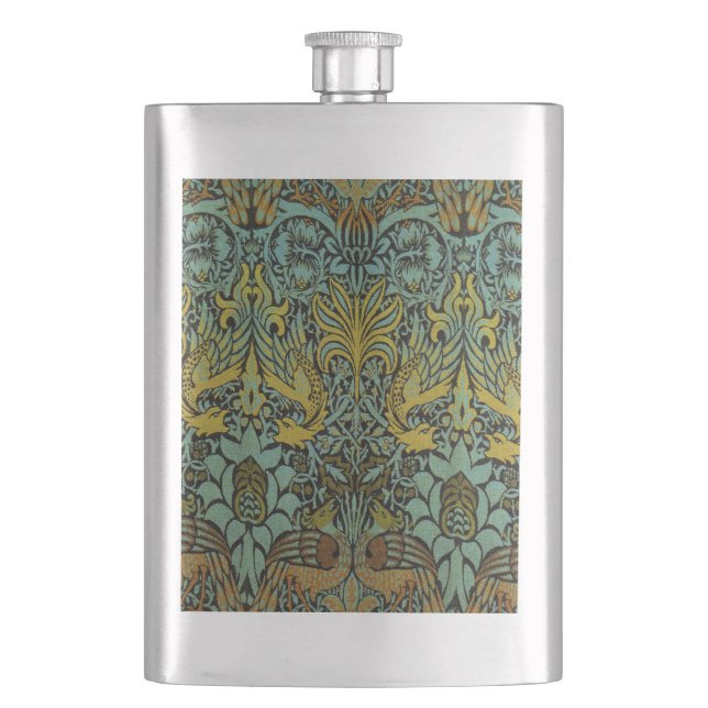 Petaca Papel de escritorio de William Morris Peacock Drag (Anverso)