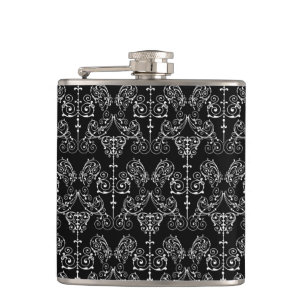 Petaca Papel tapiz de Damask de época - blanco + tu trase