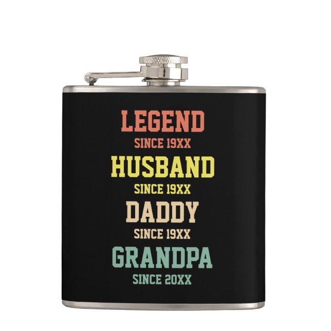 Petaca Papi abuelo de la leyenda retro personalizada (Anverso)