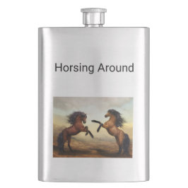 Petaca par de caballos salvajes