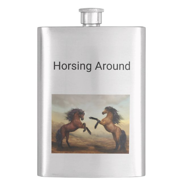 Petaca par de caballos salvajes (Anverso)