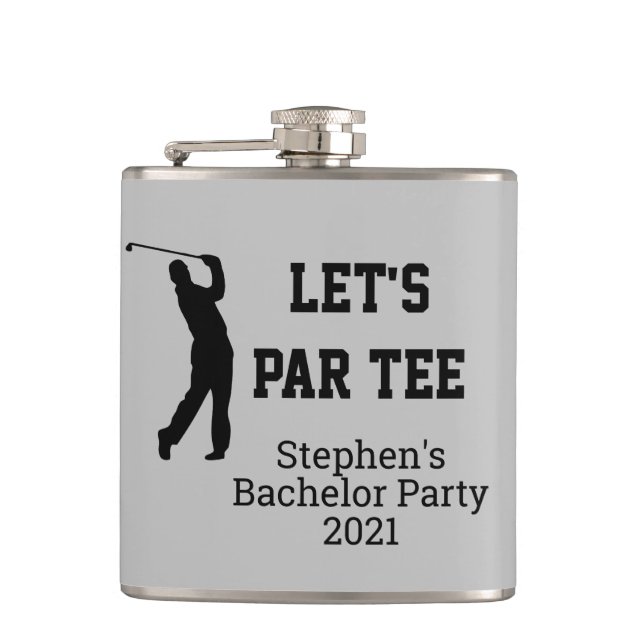 Petaca Par Tee Bachelor Party Regalo Personalizado Golf (Anverso)