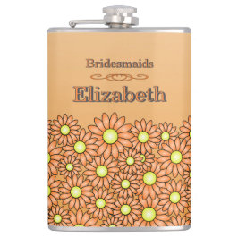 Petaca para Damas de Honor Naranja Vibrante