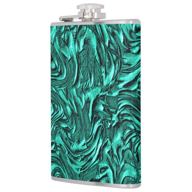 Petaca Parece verde jade texturado en la pared (Izquierda)