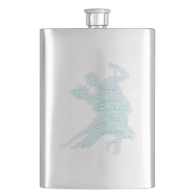 Petaca Pareja de arte de Word bailarina Bachata Salsa (Anverso)