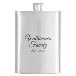 Petaca Pareja personalizar, apellido, año, Empresa