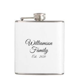 Petaca Pareja personalizar, apellido, año, Empresa