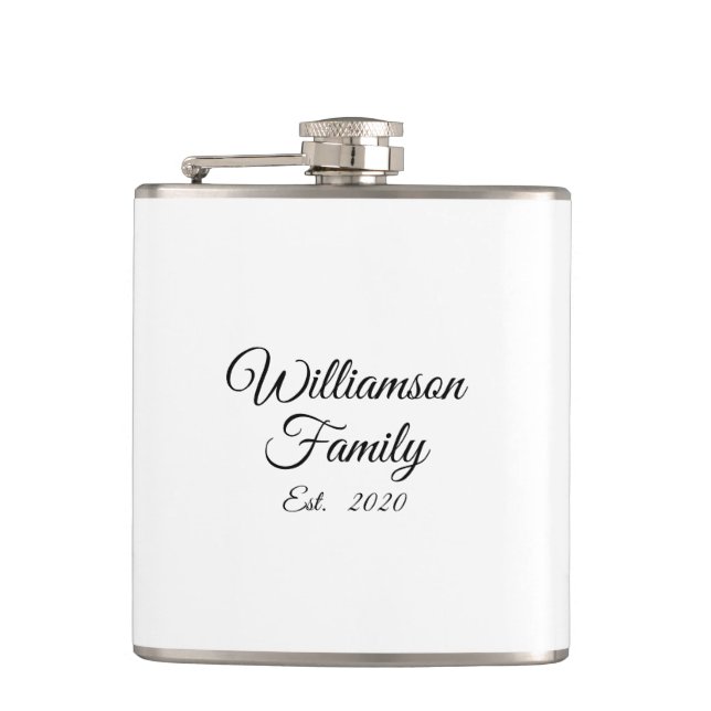 Petaca Pareja personalizar, apellido, año, Empresa (Anverso)